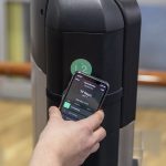 Members simply touch their phone to the sensor puck