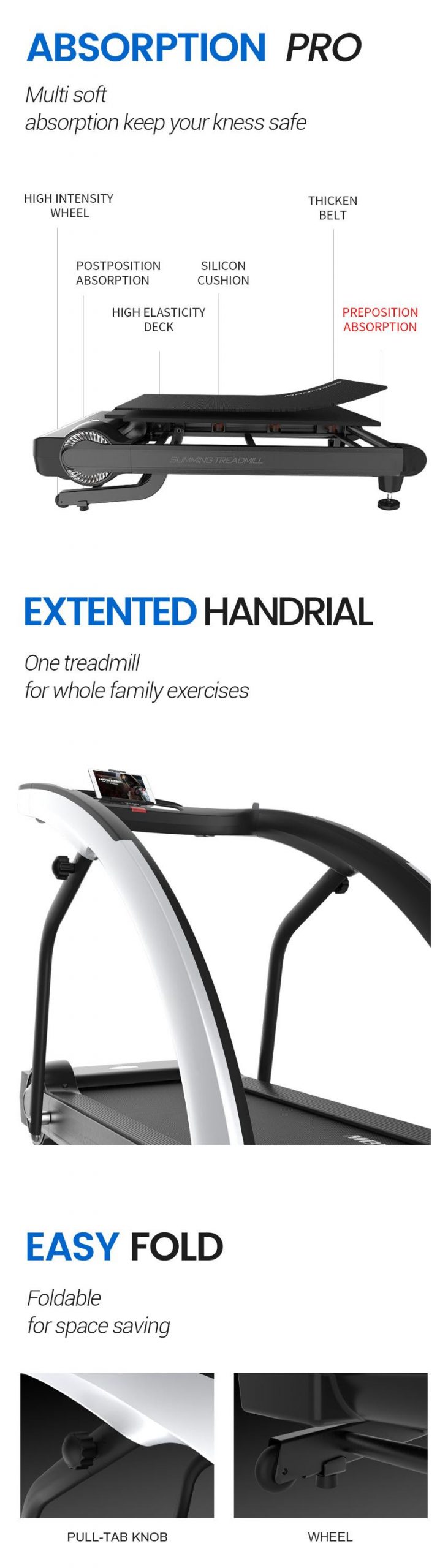 The MBF Fitness ST01A Treadmill - Absorption Pro